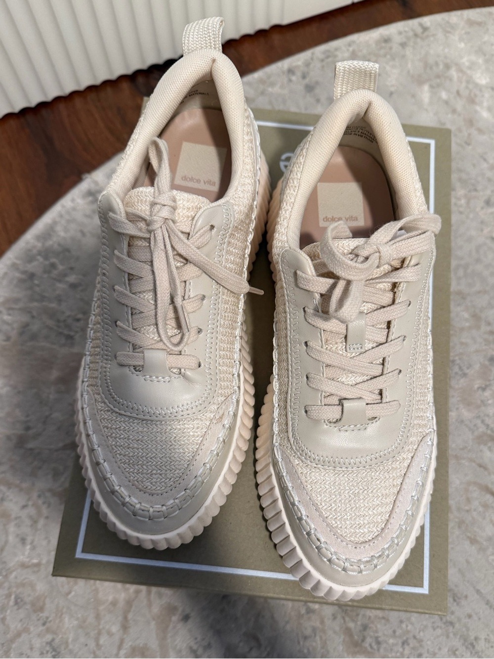 Dolce Vita Daran Wedge Sneaker - Ivory 9 - Picture 5 of 13
